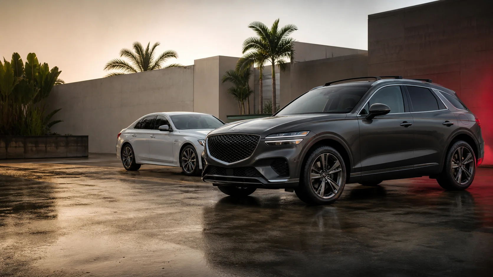 Sedan and SUV parked at Auto Mercy